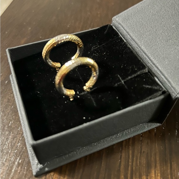 **FLASH SALE** 14K Gold Tri-color Earrings - Picture 2 of 7